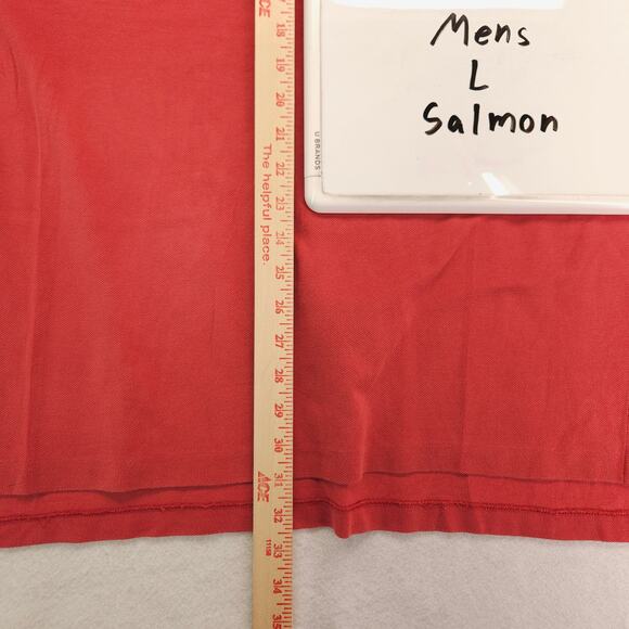 Polo by Ralph Lauren Collared Short Sleeve Polo Shirt Mens Size Large L Salmon - Picture 8 of 9
